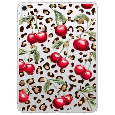Imagem de VibrantFruitique Capa para iPad (A16) 11ª geração 2025 27.9 cm/10ª geração 2022 11,9 polegadas, 10ª geração 27.7 cm, capa traseira de acrílico rígido com estampa de leopardo, fina, leve e