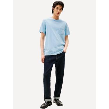 Imagem de Camiseta Tommy Jeans Masculina Regular Pocket Azul Claro-Masculino