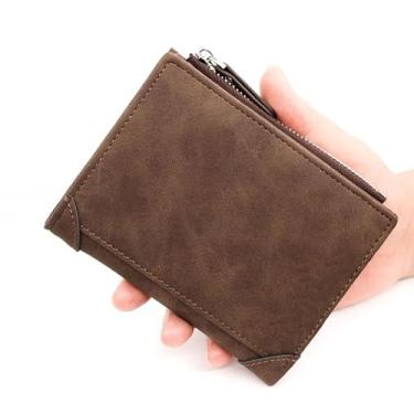 Imagem de Carteira masculina vertical dupla dobra curta multi cartão carteira Clip Zero