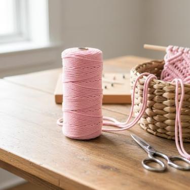 Imagem de Corda de macramê colorida de 3 mm x 109 jardas, barbante torcido para artesanato para pendurar na parede, decoração de casa, várias cores