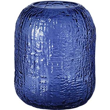 Imagem de Vaso de vidro para decoração de vaso de flores, vaso de vidro azul, nórdico, criativo, minimalista, sala de estar, mesa de jantar, arranjo de flores cultivadas em água macia, ornamentos decorativos