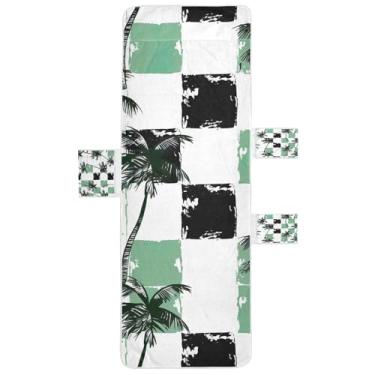 Imagem de STAYTOP Capa de toalha de cadeira de sala de estar de treliça verde, capa de espreguiçadeira macia, capas de cadeira de praia com bolsos para jardim ao ar livre, pátio, pátio, banhos de sol, gramado