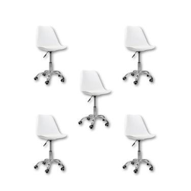 Imagem de Cadeira Office Base Cromada com Rodízio Giratória Saarinen - Oficial W