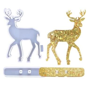 Imagem de Moldes de sabão de Natal - molde de veado, moldes fofos com base para sabonete, doces, artesanato, decorações de férias, mesa para casa