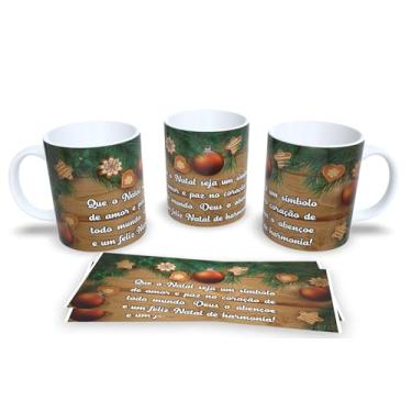 Imagem de Caneca de Cerâmica Natalina, Tema Papai Noel na Chaminé, Azul com Flocos de Neve, 325ml (14)