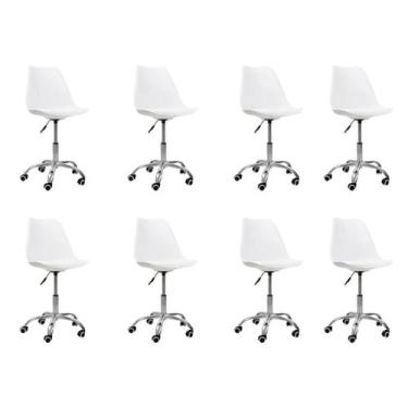 Imagem de Cadeira Office Base Cromada com Rodízio Giratória Saarinen - Oficial W