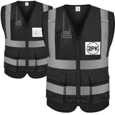 Imagem de Colete de segurança TICONN Reflective Mesh Class II 2XL Black 2PK