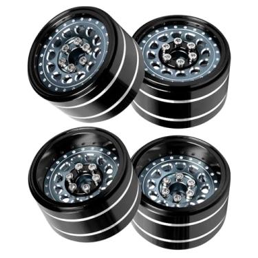 Imagem de BRCatWPark RC 2.2 Beadlock Wheels Adjustable 4 Offsets Rims for 1/10 RC Crawler Car SCX10 SCX10 II 90046 SCX10 III AXI03007 SCX10 Pro TRX4 TRX6 D90 Gen7/8 VS4-10 MST CFX,Titanium