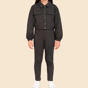 Imagem de Conjunto Infantil Feminino Moletom Jeans Kely & Kety-Feminino