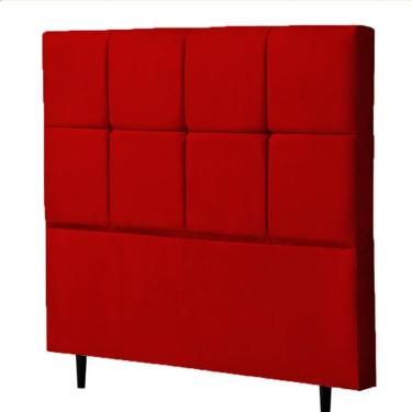 Imagem de Cabeceira Cama Box Casal 140cm Elena Estofada Vermelho