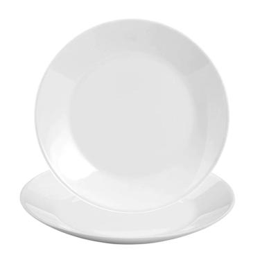 Imagem de Jogo 2 Prato Raso De Vidro Opalino 26cm Branco Classic Em Casa Tem