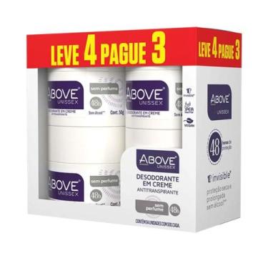 Imagem de Kit Desodorante Creme Above Sem Perfume 50g Leve 4 Pague 3