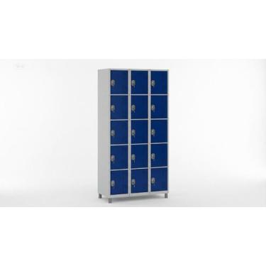 Imagem de Armário de Aço 15 Portas Pequenas Locker Academia COR:AZUL DEL REY - W