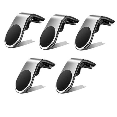 Imagem de Kit 5 Suporte Adaptador Universal De Carro Tipo L Prata