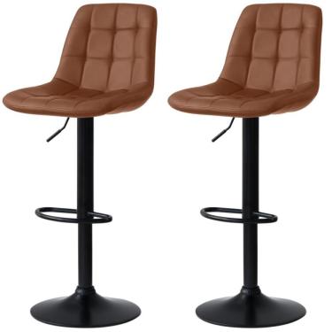 Imagem de Kit 2 Banqueta Alta Elegance  Com Base Giratória E  - Marrom