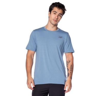 Imagem de Camiseta Masculina New Balance Active Logo Azul, Azul, GG