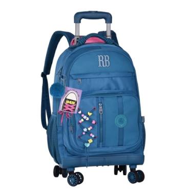 Imagem de Mochila Rodinha 360° Rebecca Bonbon Beaded Fun Grande Durável Feminina Escolar (Azul)