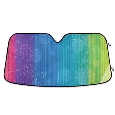 Imagem de Persiana de carro arco-íris, protetor térmico de carro, proteção UV dobrável para janela de carro