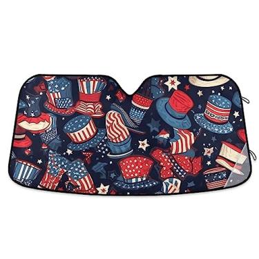 Imagem de Chapéu Dia da Independência Persianas de Janela de Carro Para-brisa Dianteiro, Para-sol de Carro para Para-brisa, Acessórios de Carro de Verão