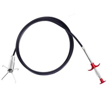 Imagem de TGBoBiFiveY Cobra de drenagem de 35,4 polegadas, ferramenta de remoção de entupimentos - Trado flexível para vaso sanitário, chuveiro, pia, banheira, removedor de entupimento de cabelo, limpador de