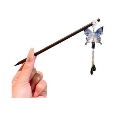 Imagem de Grampo De Cabelo De Madeira Com Franjas Florais Estilo Chinês Retrô Ac