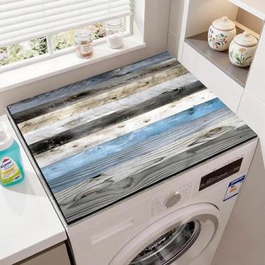 Imagem de Capas de lavadora e secadora para a parte superior de 59,9 cm x 50 cm, tapete protetor superior para lavadora e secadora, almofada antiderrapante para lavanderia, cozinha, decoração de casa