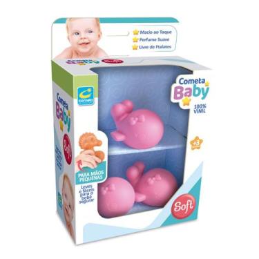 Imagem de Brinquedo de Vinil Baleia Baby Soft da Cometa - Ideal para Bebês a Par