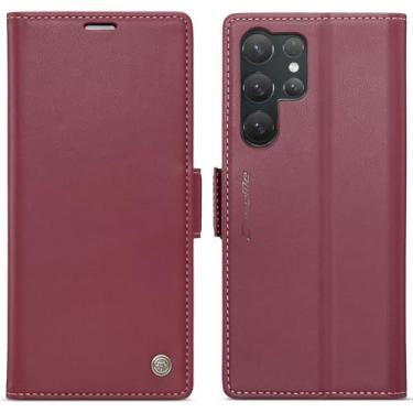 Imagem de WJXEXRS Capa carteira para Samsung Galaxy S26 Ultra, elegante capa flip de couro PU com [bloqueio RFID] [suporte para cartão] [função de suporte] capa à prova de choque para Samsung Galaxy S26 Ultra