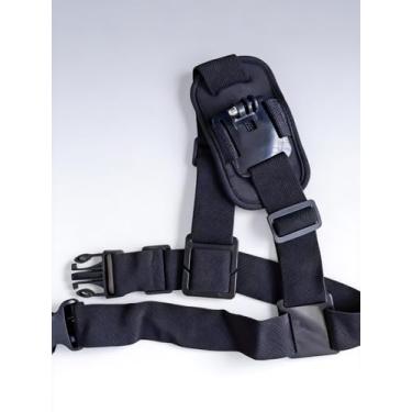 Imagem de Suporte universal para alça de ombro para câmera esportiva, ajustável, para ciclismo, caminhada, acampamento, mãos livres, vídeo
