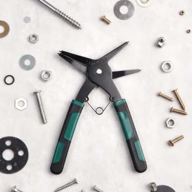 Imagem de Alicate de anel de pressão 2 em 1 Alicate de clipe C de dupla finalidade de 17 cm para 10 mm-140 mm de diâmetro, anel de pressão interno e externo, ferramenta multifuncional de instalação e remoção de