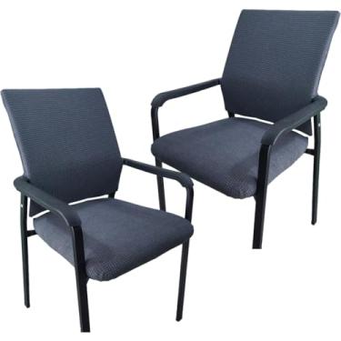 Imagem de Daunkang Capa para cadeira de escritório para hóspedes dividida, proteção para recepção, poltrona, capa extensível, com braços, para recepção de escritório, escola, igreja, convidado, G, conjunto com