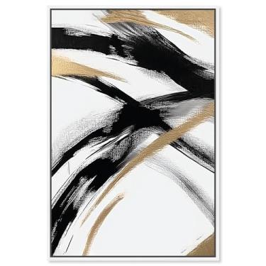 Imagem de Midas Arc Waves Impressão em tela moderna decoração de parede por Art Remedy, moldura branca, 25 x 38 cm