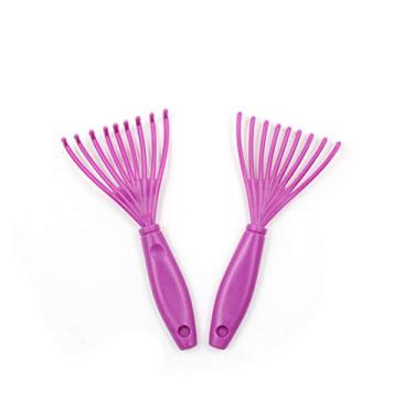 Imagem de AKOAK 2 peças de limpador de pente de plástico cacheado pente de limpeza gancho de garra ferramentas de limpeza de grampo de cabelo
