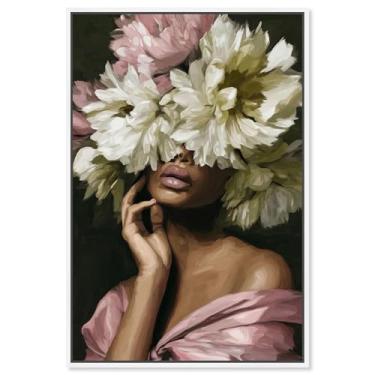 Imagem de Garden of Secrets Impressão em tela floral Glam Wall Art por Art Remedy, moldura branca, 25 x 38 cm