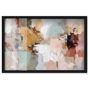 Imagem de Color of Earth I Shadowbox Print Abstract Wall Art por Art Remedy, moldura preta, 78 x 53 cm