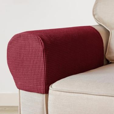 Imagem de Capas de cadeira para apoio de braço, conjunto de 2 capas de poltrona elásticas para braços, capas de braço de sofá de poliéster elastano antiderrapantes capas para poltronas reclináveis para protetor