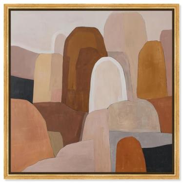 Imagem de Desert Forms I Canvas Print Taupe Boho Wall Art por Art Remedy, moldura dourada, 61 x 61 cm