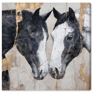 Imagem de Kintsugi Horses I Canvas Print Rustic Wall Art por Art Remedy, Gallery Wrapped, 20 x 20