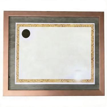 Imagem de Moldura para Certificado, Vidro sobre Vidro 34x25cm (Quadro para certificados, fotos e pôsters com 2 vidros) (ROSE GOLD)