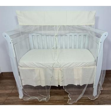 Imagem de Mosquiteiro Com Bandô Cortinado Para Berço Tulle Palha - POLYBABY