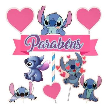 Imagem de Topper Bolo Stitch Topo De Bolo Persongens Temas Diversos - Shop da Cr
