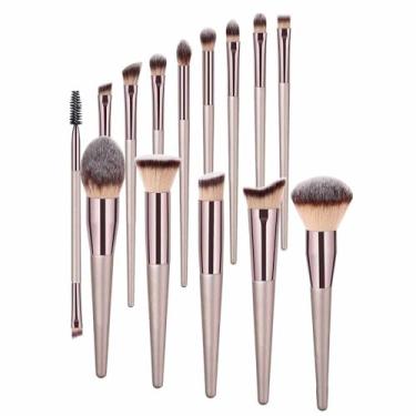 Imagem de Conjunto de pincéis de base, corretivo, pincel de pó, pincel de base líquida, conjunto de pincéis de maquiagem profissional para olhos e rosto,