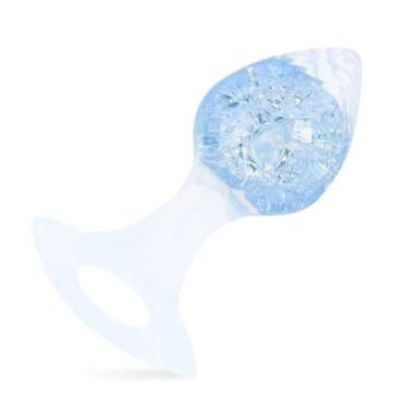 Imagem de Plug Anal Coração Pequeno Em Silicone Com Esfera De Vidro Interno Estimulador Anal Brinquedo Erótico PL148P (AZUL)