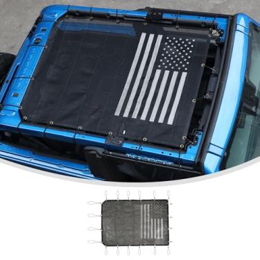 Imagem de Linskip Protetor solar de proteção superior compatível com 2/4 portas Ford Bronco & Bronco Raptor 2025-2021, top de biquíni Freedom Screen para acessórios Bronco (preto e branco)
