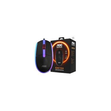 Imagem de Mouse Gamer com Fio 2000 DPI, 6 Botões Programáveis, LED RGB 7 Cores, Sensor Óptico, Preto, 10x3x5.5cm, USB