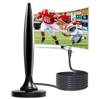 Imagem de Antena de TV para Smart TV, Recepção de Longo Alcance com Base Magnética Forte 4K 1080P Antenas Digitais HD Internas para Fácil Instalação, Antena HDTV para TVS Canais Locais Cabos de 4 m de