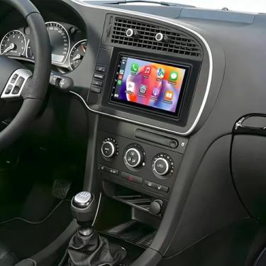 Imagem de Estéreo veicular Android de 17 polegadas, 13, para Saab 9-3 93 2007-2011, rádio sensível ao toque, rádio de carro, navegação GPS, multimídia, leitor de MP5, suporte para câmera AHD, carplay/Android