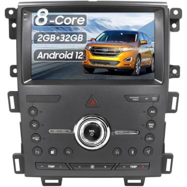 Imagem de Kit de atualização de rádio automotivo para Ford Edge 2010, 2011, 2012, 2013, 2014, sem fio, Android Auto, sistema estéreo de 8 núcleos de 2 GB + 32 GB, tela sensível ao toque de 22 polegadas, GPS