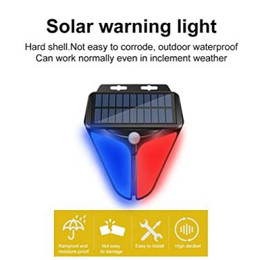 Imagem de TOPINCN Luz de Alarme Solar, Lâmpada de Segurança Externa à Prova d'água, Bateria de Alto Desempenho, Alarme de 129db, Perfeita para Pomares e Lagoas de Pesca