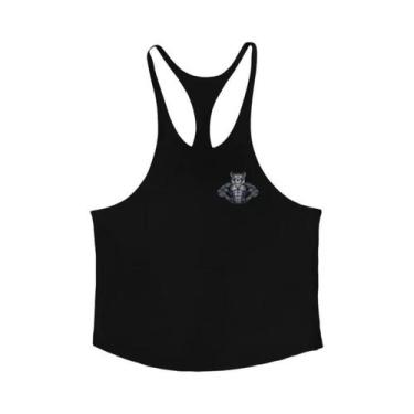 Imagem de Camiseta Sem Mangas De Algodão Com Estampa De Lobo Para Homens, Roupas